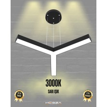 Hegza Lighting Tres (Siyah Kasa, Sarı Işık) Ledli Modern Avize
