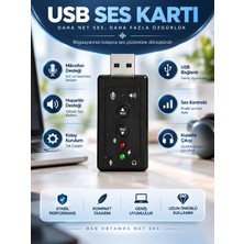 USB Harici Ses Kartı Mikrofon Kulaklık Desteği Ses Kontrolü Tak Çalıştır