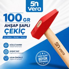 5N Vera  100 gr Ahşap Saplı Çekiç | Hassas Çakma ve Montaj Çekici | Hobi, Ev ve Tamirat Işleri