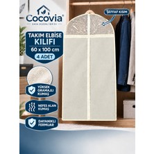 Cocovia ( 4 Adet ) Takım Elbise Kılıfı Fermuarlı Kıyafet Ceket Koruyucu Hurç- Dolap Içi Düzenleyici Elbise Koruma Kılıfı