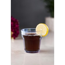 Bezos Akrilik Lacivert Tekli Kısa Bardak & Su Meşrubat Kahve Yanı Bardağı 300 ml ( Cam Değildir )