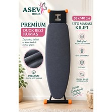 Asev Home KEÇELİ Ütü Masası Kılıfı İPLİ MASAYA GÖRE AYARLANABİLİR 55X140CM  İpli Stoperli SIKIŞTIRMA PREMİUM DARK2