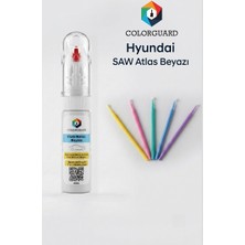 COLORGUARD Hyundai SAW Atlas Beyazı Rötuş Boyası ve 5'li Rötuş Çubuğu Hassas Uygulama Seti