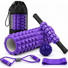 Exeo Foam Roller 5’li Masaj Egzersiz Seti  Rulo Top Direnç Bandı Pilates Yoga Fitness