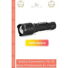 Denguva Özel Üretim Tek Modlu 500 Metre Menzilli Ekstra Güçlü Aydınlatma Tg-10 Şarjlı Profesyonel Av Feneri
