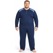 Mutlu City Erkek Yüksek Kalite Interlok Penye Büyük Beden Penye Pijama Takımı 18560