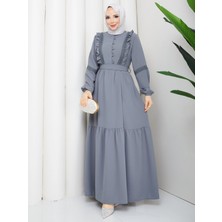 Damla Elbise Gri