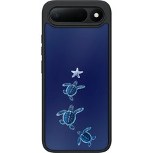 BG AKSESUAR Tecno Spark 50 5g Uyumlu Mavikaplumbağa Desenli Kamera Korumalı Darbelere Dayanıklı Kılıf