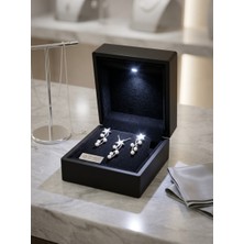 Papatya Silver 925 Ayar Gümüş Özel Tasarım Sedeli Inci Kolye Küpe Set
