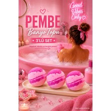 BB Bath Box Pembe Banyo Topu,nem Bombası, Jakuzi, Küvet & Manikür, Pedikür Topu 3 Adet 130 gr