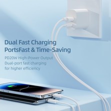 Kahveci Elektronik Store Qc Hızlı Şarj Fonksiyonlu Çift Bağlantı Usb-A+Usb-C 20W Pd Şarj Adaptörü, Beyaz