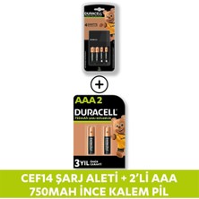 Kahveci Elektronik Store Cef 14 Şarj Aleti ve Şarj Edilebilir Aaa 750MAH 2 Pil