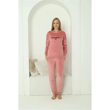 MTM My The Mall Giyim Kadın Kadife Pembe Pijama Takım