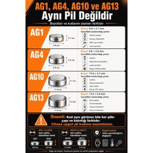 Kahveci Elektronik Store 10 Adet AG10 Alkaline Düğme Pil 1.5 Volt LR1130 / 389/189 Alkali Düğme Piller