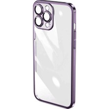 Miscase Iphone 13 Pro Max Darbe Emici Şeffaf Kenarları Renkli Sert Lazer Lensli Kılıf