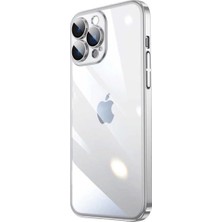 Miscase Iphone 14 Pro Max Darbe Emici Şeffaf Kenarları Renkli Sert Lazer Lensli Kılıf
