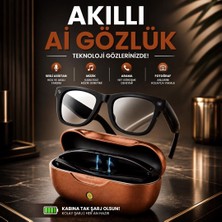 Raylax Kameralı Yapay Zeka Akıllı Aı Gözlük Bluetooth Sesli Asistanlı Kameralı Müzik ve Arama Özellikli Şarj Kutulu