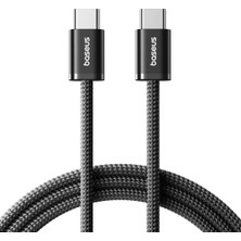 Kahveci Elektronik Store Dynamic 4 Series 100W Pd Hızlı Şarj Kablosu, Type-C To Type-C Örgülü Kablo 1 Metre, iPhone 17/16/15 Pro Max, Macbook, Ipad, Android, Galaxy Uyumlu 480MBPS Veri Aktarımı - Siyah
