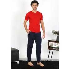 MTM My The Mall Giyim Erkek Penye Kırmızı 3'lü Pijama Takımı