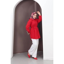 Bebe Yaka Kırmızı Tunik