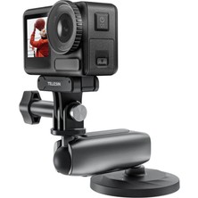Kahveci Elektronik Store Manyetik Aksiyon Kamera Tutucu 360° Döner Çift Bilyalı Başlık Metal Montaj Aparatı Güçlü Mıknatıslı Araç Dışı Çekim Vlog Video Kayıt Sabitleyici 1/4 Adaptörlü, CMM-001
