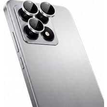 Kahveci Elektronik Store Xiaomi 14T Ile Uyumlu Kamera Lens Koruyucu Alüminyum Alaşım Çerçeveli Telefon Lensi Temperli Cam Koruma (Gümüş)