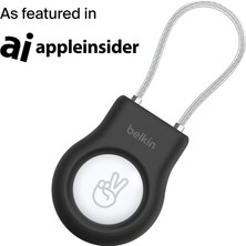 Kahveci Elektronik Store Airtag Için Örgülü Metal Kablolu Kılıf - Siyah