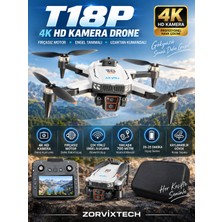 Zorvix Tech T18P 4K Hd Kamera Drone Fırçasız Motor Engel Tanımalı Uzaktan Kumandalı