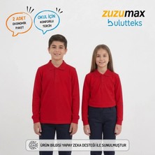 Bulut Teks Okullu Kırmızı Uzun Kollu Polo Yaka Okul Tişörtü – Çocuk ve Genç Okul Üniforması