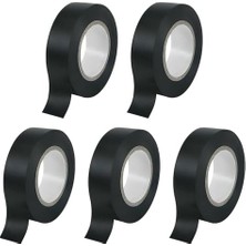 Tech Butiq BADEM10 Izole Pvc Elektrik Kablo Bandı Siyah 1.9 cm 9 Metre 5 Adet