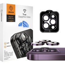 Kahveci Elektronik Store iPhone 14 Pro / 14 Pro Max / 15 Pro / 15 Pro Max Safir Premıum Kamera Lens Koruyucu, [orijinal Tasarım] Çizilmez 9h Temperli Cam Kamera Ekran Koruyucu, Metal Lens, Mor
