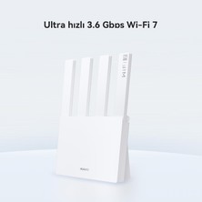Kahveci Elektronik Store Wıfı Be3 Router, 3.6 Gbps Çift Bant Wi-Fi 7, Ultra Hızlı, Görselleştirilmiş Wi-Fi Analizi, Ebeveyn KONTROLLERI,%120 Daha Hızlı Veri Transferi, Homesec, Beyaz