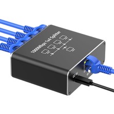 Kahveci Elektronik Store Gigabit Ethernet Splitter Lan Switch 4 Port, Tip C Güç Kablosu, 1000MBPS RJ45 Ağ Dağıtıcı, Bilgisayar, Laptop, Router, Tv Kutusu Için