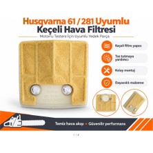 Algaride Husqvarna 61  281 Uyumlu Keçeli Hava Filtresi  Motorlu Testere Hava Emme Filtresi Yedek Parça