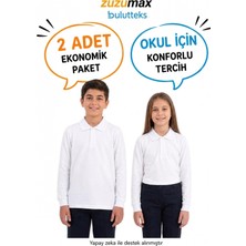 Bulut Teks Okullu 2'li Beyaz Uzun Kollu Polo Yaka Okul Tişörtü – Çocuk ve Genç Okul Üniforması