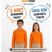 Bulut Teks Okullu 2'li Turuncu Uzun Kollu Polo Yaka Okul Tişörtü – Çocuk ve Genç Okul Üniforması