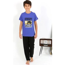 MTM My The Mall Giyim Erkek Çocuk Kısa Kol Penye Pijama Takım Saks