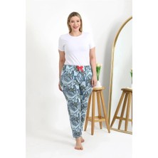 MTM My The Mall Giyim Kadın Pamuklu Büyük Beden Alt Pijama Mavi