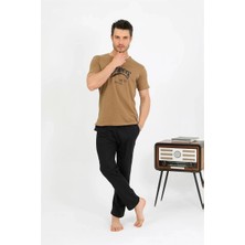 MTM My The Mall Giyim Erkek Pamuk Kısa Kol Pijama Takım Vizon