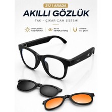 Raylax Yapay Zeka Akıllı Gözlük Bluetooth 5.4 130+ Dil Canlı Çeviri Hava Iletimli Ses Teknolojisi Ipx5 Manyetik Güneş Camı