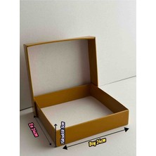 Rass E-Ticaret Karton Kutusu 24*24*5cm 3 Adet Hardal Sarısı Hediyelik Eşya Kutusu