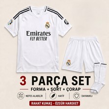 Yensa Real Madrid Bellingham 24/25 Sezon Çocuk Futbol Forması 3'lü Set Forma - Şort - Çorap