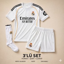 Yensa Real Madrid Arda Güler 25/26 Sezon Çocuk Futbol Forması 3'lü Set Forma - Şort - Çorap