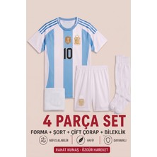 Yensa Arjantin Messi 24/25 Sezon Çocuk Futbol Forması 4'lü Set Forma - Şort - Çorap - Bileklik