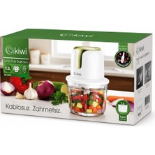 Eco Lounge USB To Type-C Şarjlı Mini 3 Bıçaklı Gold Blender Rondo Gıda Doğrayıcı 1.2lt=mika Kristal Hazne KC-8221 BX40