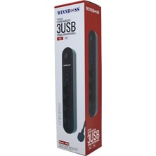 Pileli Store Termal Akım Korumalı 4lü Priz 3xusb 2mt Anahtarlı Uzatma Kablo Siyah 10A - 2500W (4887)
