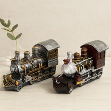 Kahveci Elektronik Store Vintage Tren Biblo Kumbara Reçine 20X12X8 cm