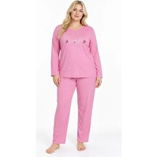 Sleeproom Büyük Beden Mevsimlik Simple Pembe Pijama Takımı