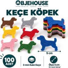 Wesank Objehouse Keçe Köpek Süsleme Figürü, 100 Adet, 5 Cm, 3 mm Kalın Keçe
