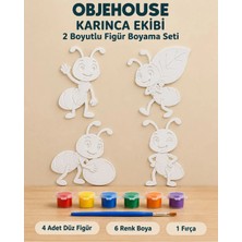 Wesank Objehouse Karınca Ekibi 2 Boyutlu Boyama Seti, 4 Figür, 6 Renk Boya, 1 Fırça